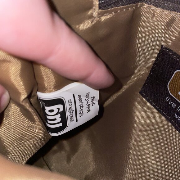 LUG Brown Quilted Travel Casual Adjustable Somersault Crossbody Bag Purse - Picture 9 of 10